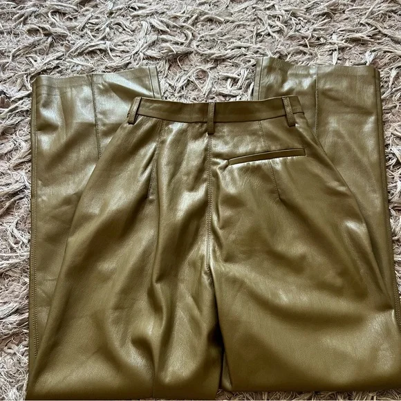 Nanushka GREEN Lucee trousers in vegan leather pants size XS C5 - Picture 6 of 6